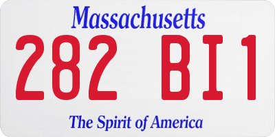 MA license plate 282BI1
