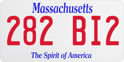 MA license plate 282BI2