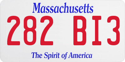 MA license plate 282BI3