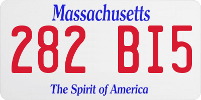 MA license plate 282BI5