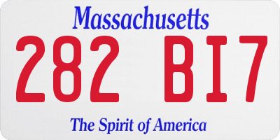 MA license plate 282BI7