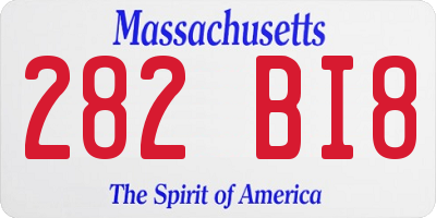 MA license plate 282BI8