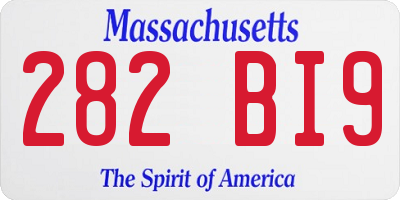 MA license plate 282BI9