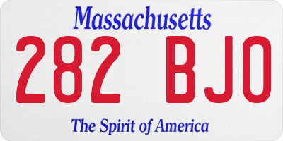 MA license plate 282BJ0