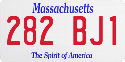 MA license plate 282BJ1