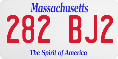 MA license plate 282BJ2