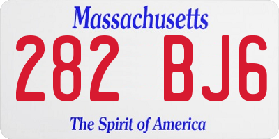 MA license plate 282BJ6