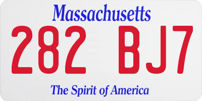MA license plate 282BJ7