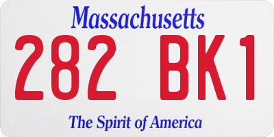 MA license plate 282BK1