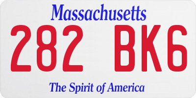 MA license plate 282BK6
