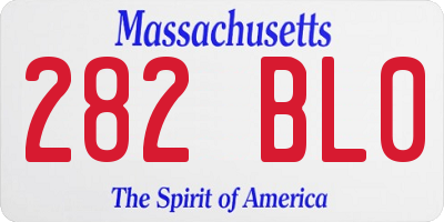 MA license plate 282BL0