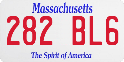 MA license plate 282BL6