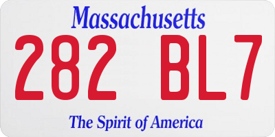 MA license plate 282BL7