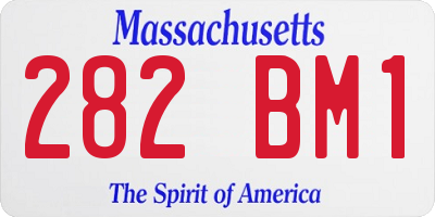 MA license plate 282BM1