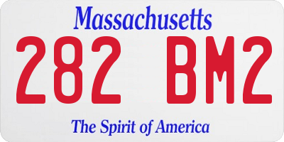 MA license plate 282BM2
