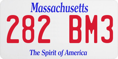 MA license plate 282BM3