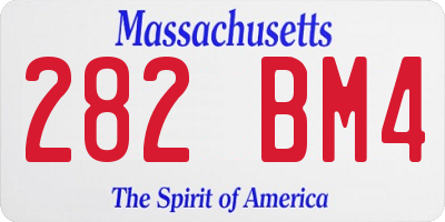 MA license plate 282BM4