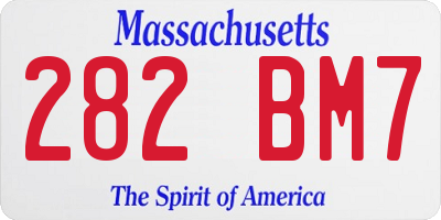 MA license plate 282BM7