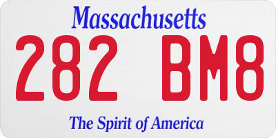 MA license plate 282BM8