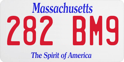 MA license plate 282BM9