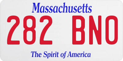MA license plate 282BN0