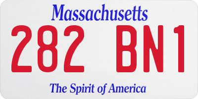MA license plate 282BN1
