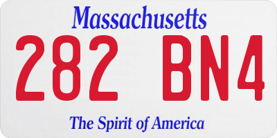 MA license plate 282BN4