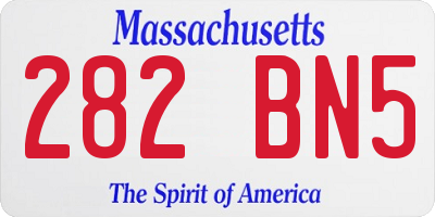 MA license plate 282BN5