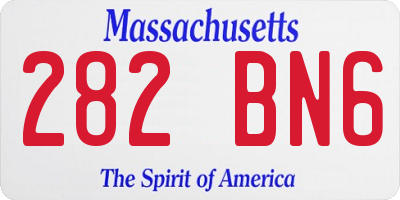 MA license plate 282BN6
