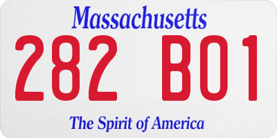 MA license plate 282BO1