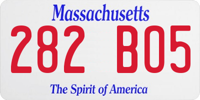 MA license plate 282BO5