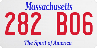 MA license plate 282BO6