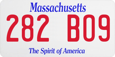 MA license plate 282BO9