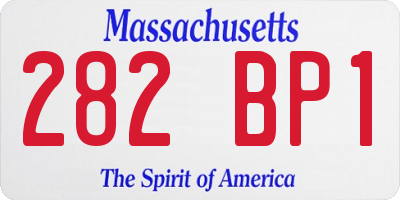 MA license plate 282BP1