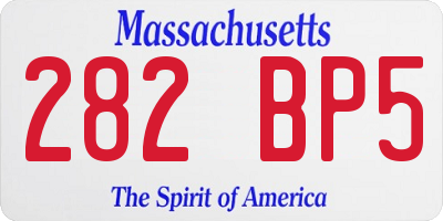 MA license plate 282BP5