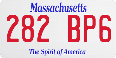MA license plate 282BP6