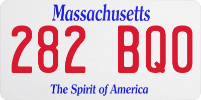 MA license plate 282BQ0