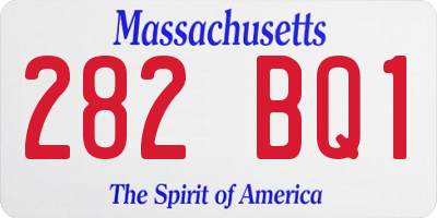 MA license plate 282BQ1