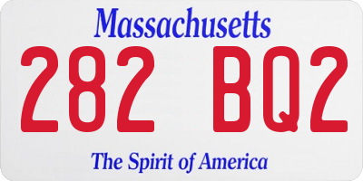MA license plate 282BQ2