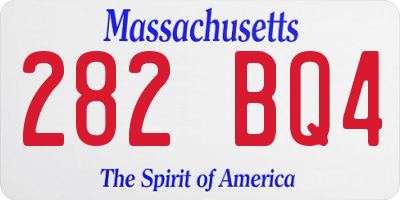MA license plate 282BQ4