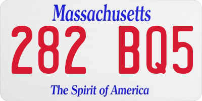 MA license plate 282BQ5