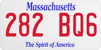 MA license plate 282BQ6
