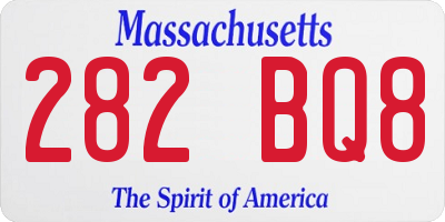 MA license plate 282BQ8