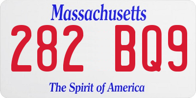 MA license plate 282BQ9