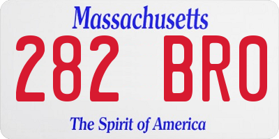 MA license plate 282BR0