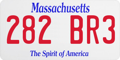 MA license plate 282BR3