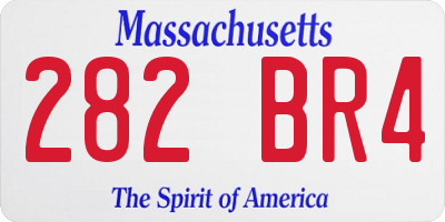 MA license plate 282BR4
