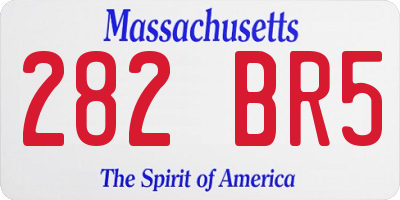 MA license plate 282BR5