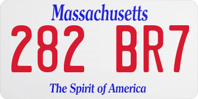 MA license plate 282BR7