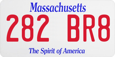 MA license plate 282BR8